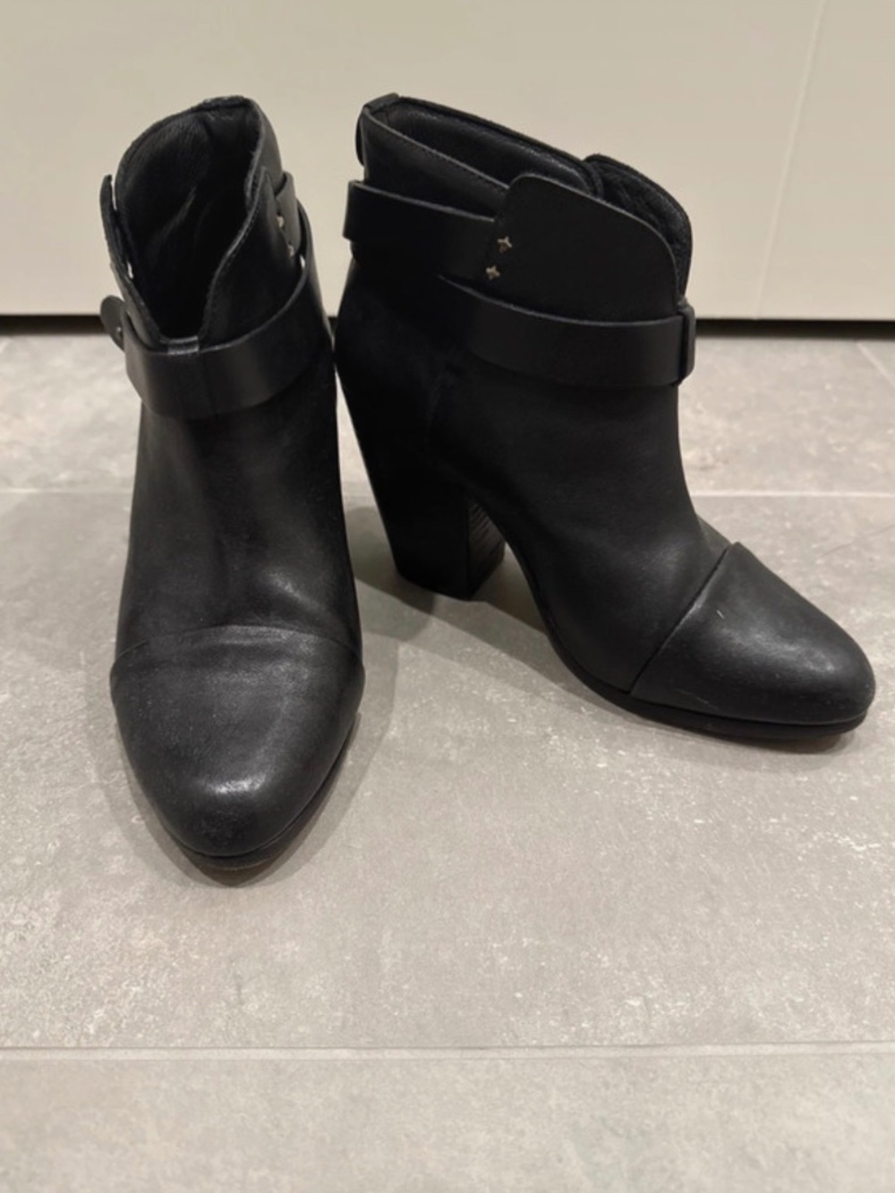 Rag & bone black leather ankle boots
